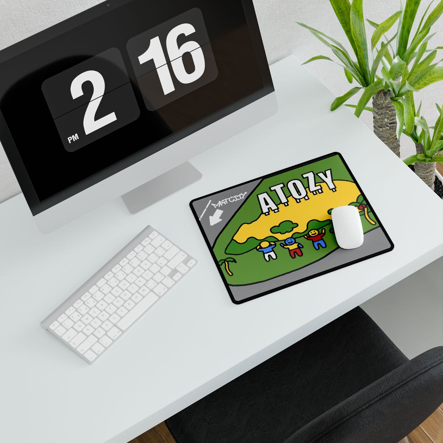 A small Atozy Mouse Pad styled on a desk, perfect for a compact workspace.