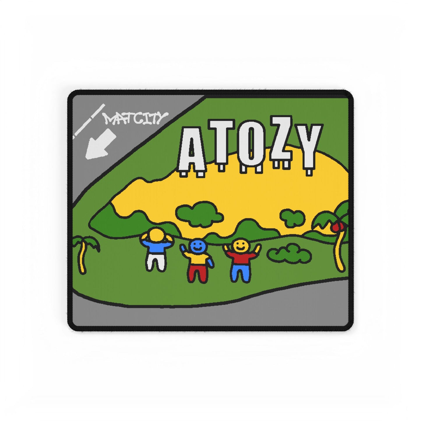 The small Atozy Mouse Pad with a compact map design, including the "Atozy" sign and iconic landmarks.
