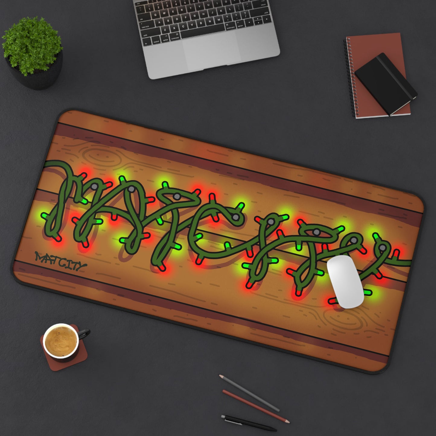Matcity Christmas Lights Mouse Pad Large