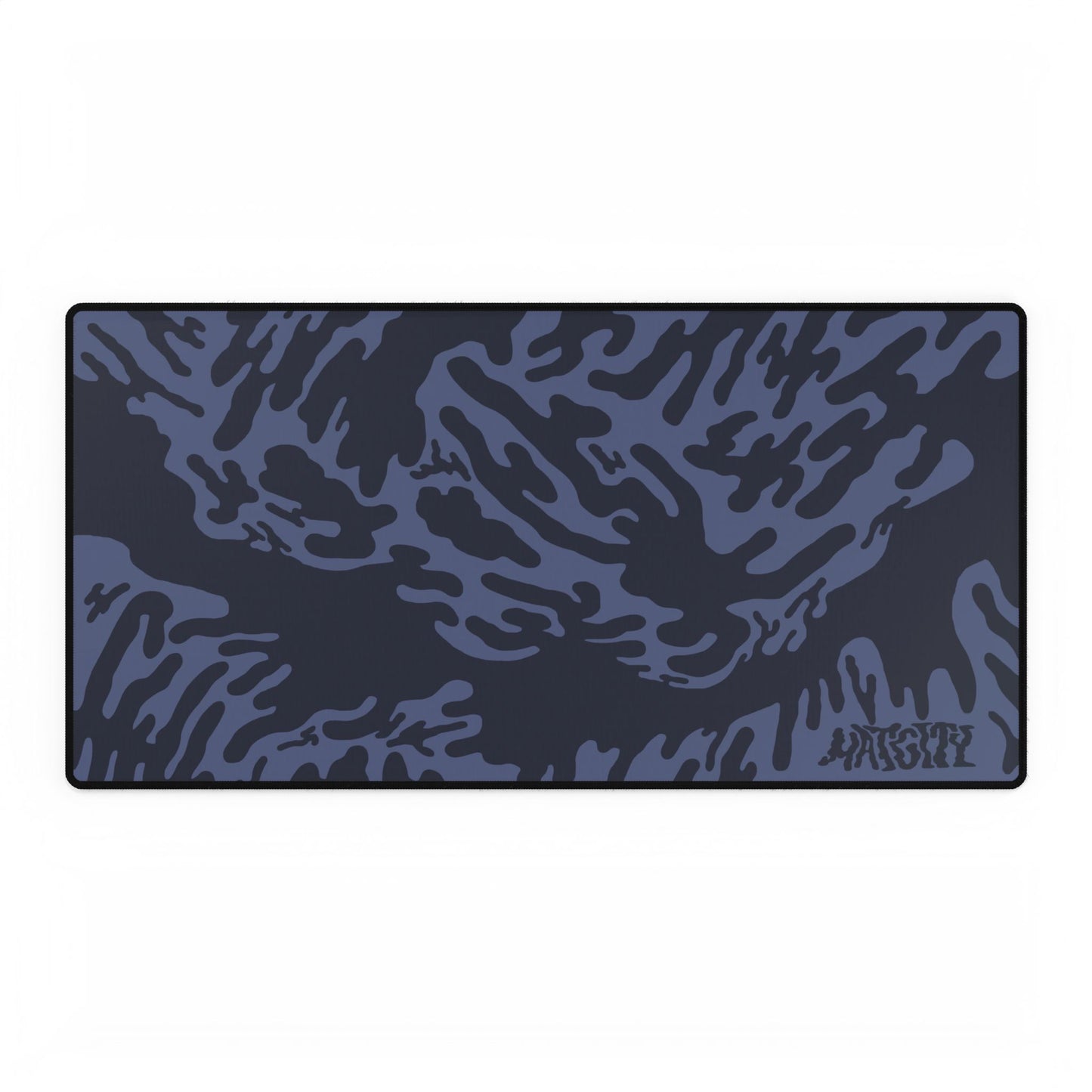 Blue Tieger camouflage patterned mouse pad large with a Matcity brand logo on a white background