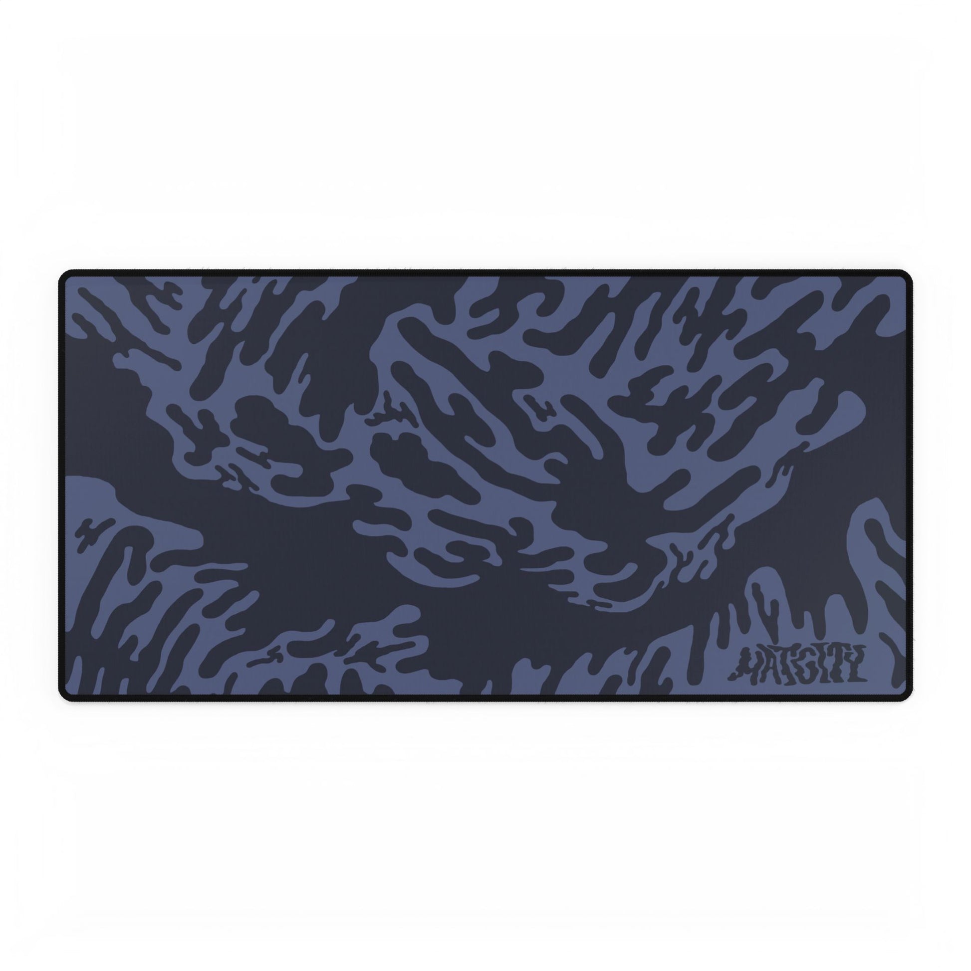 Blue Tieger camouflage patterned mouse pad large with a Matcity brand logo on a white background
