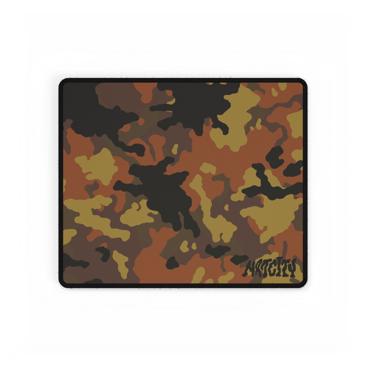 Fall Camouflage mouse pad small with a Matcity brand logo on a white background