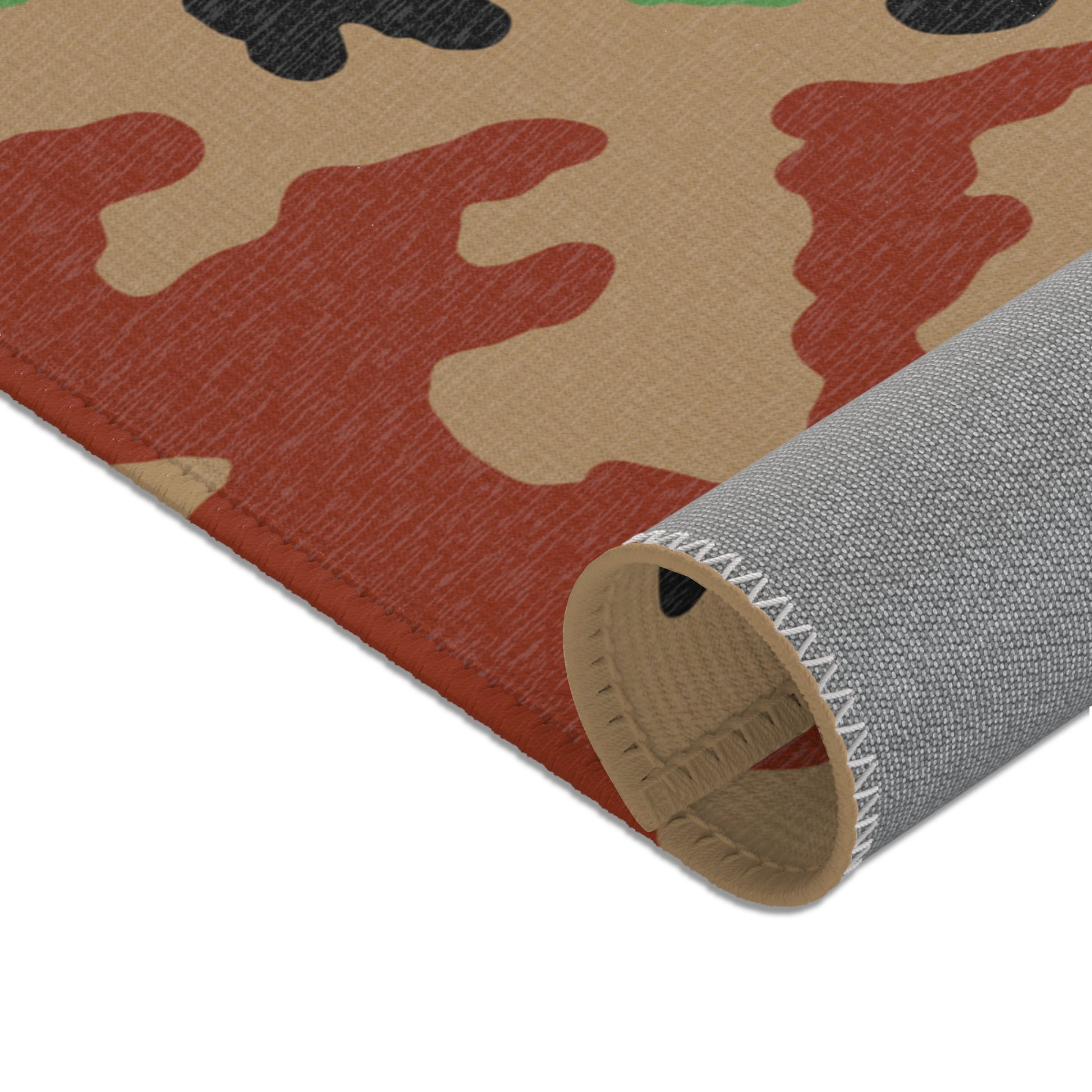 Leibermuster camouflage patterned mat rolled showcasing the underside