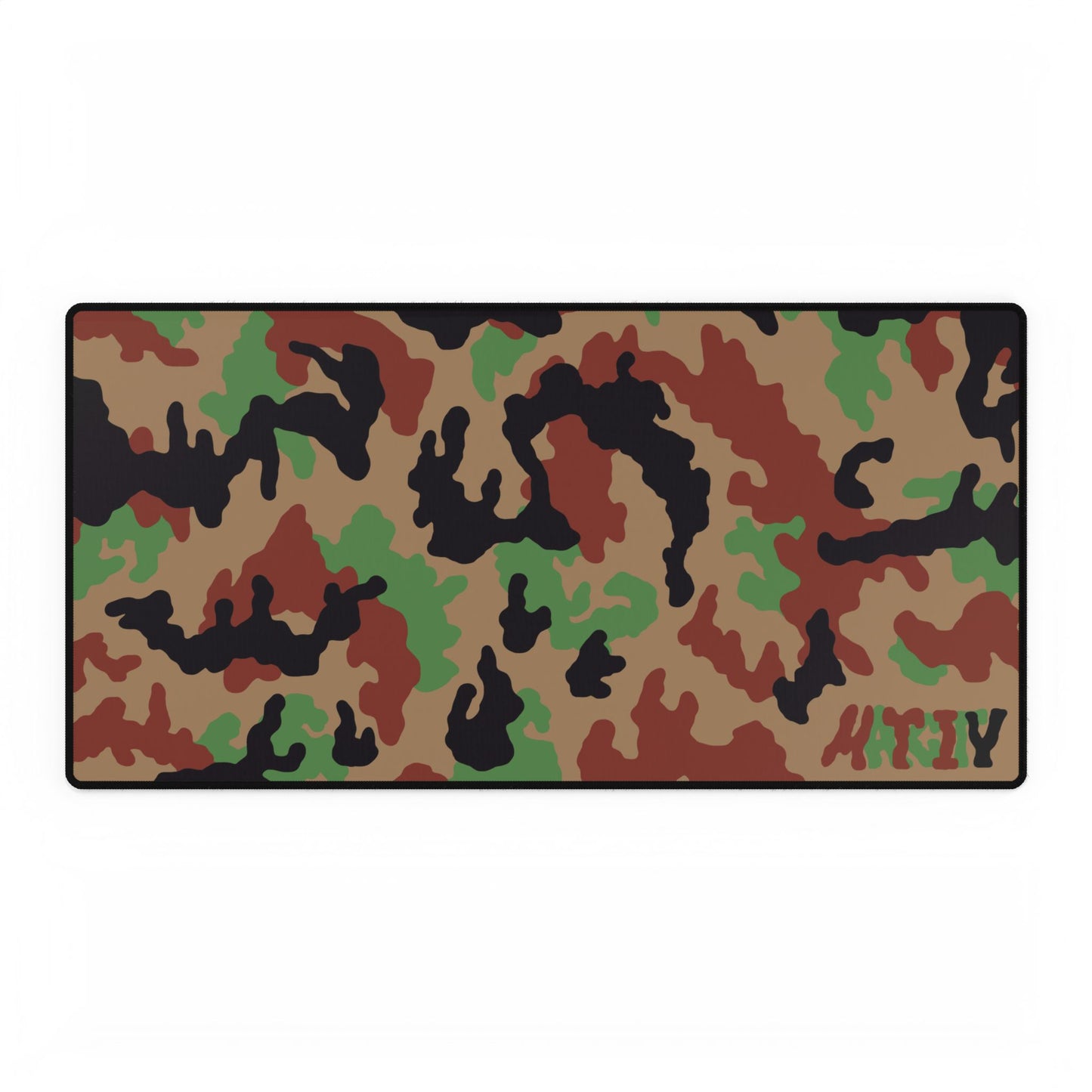 Leibermuster camouflage patterned mouse pad large with a black border on a white background
