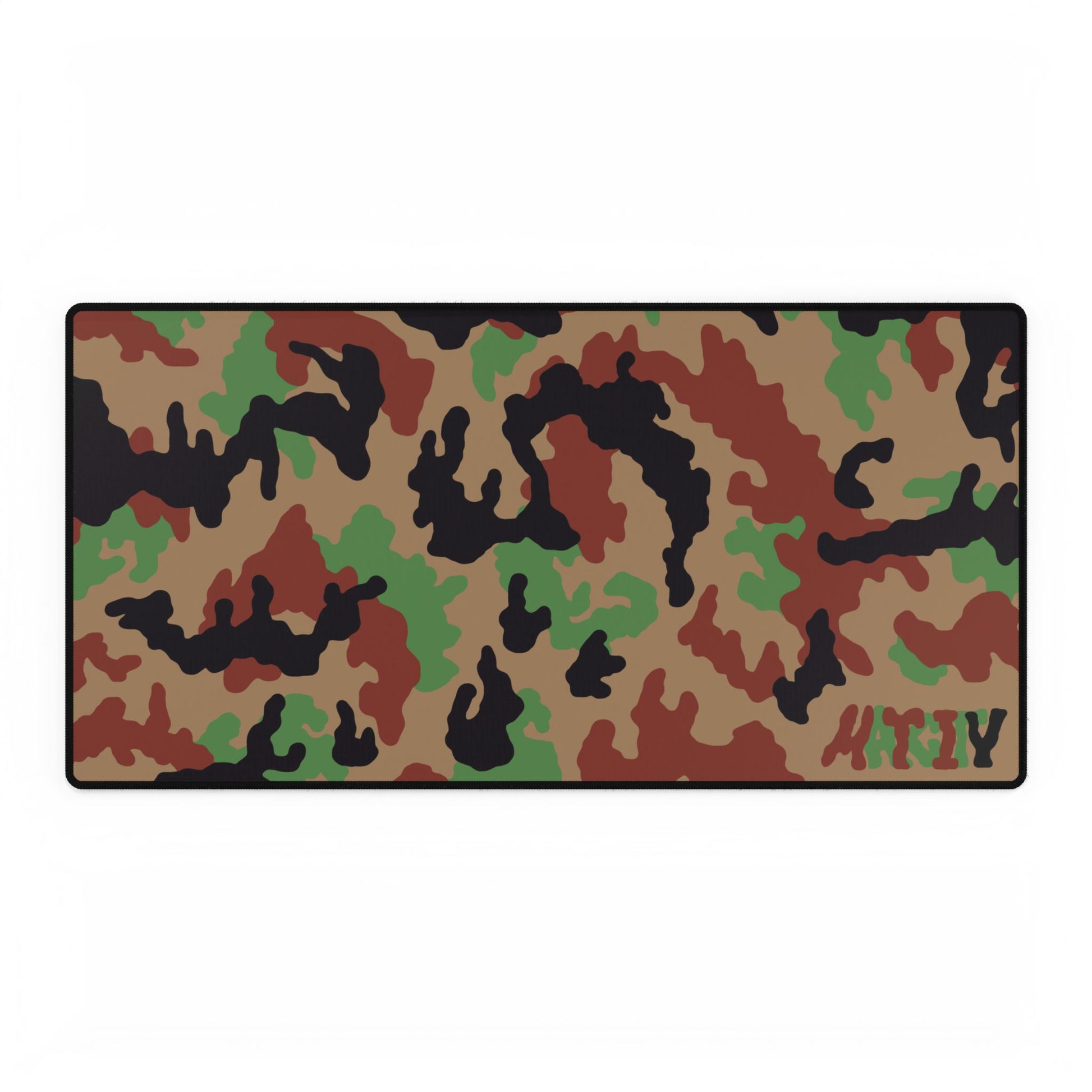 Leibermuster camouflage patterned mouse pad large with a black border on a white background