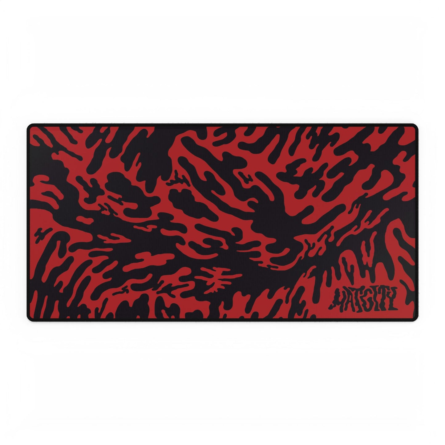 Red Tieger camouflage patterned mouse pad large with a Matcity brand logo on a white background