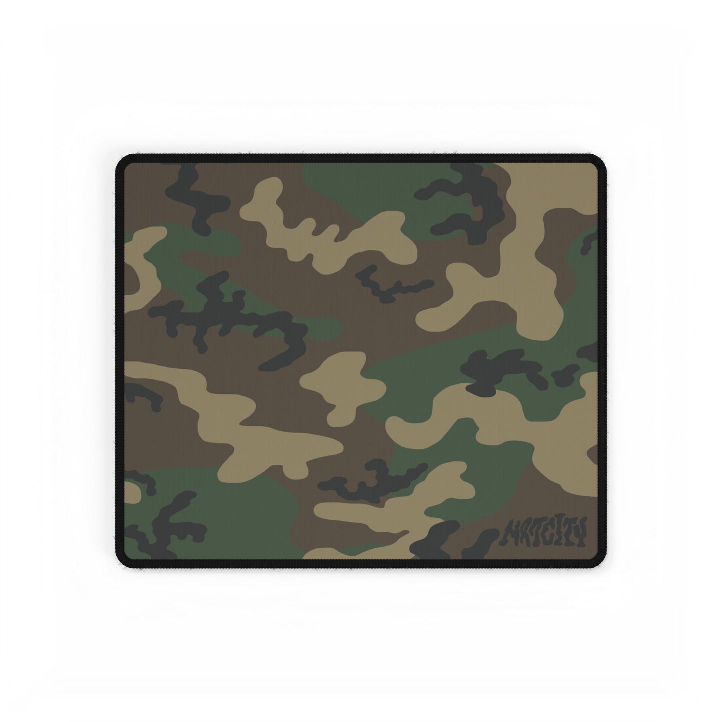 Woodland camouflage mouse pad with a Matcity logo on a white background